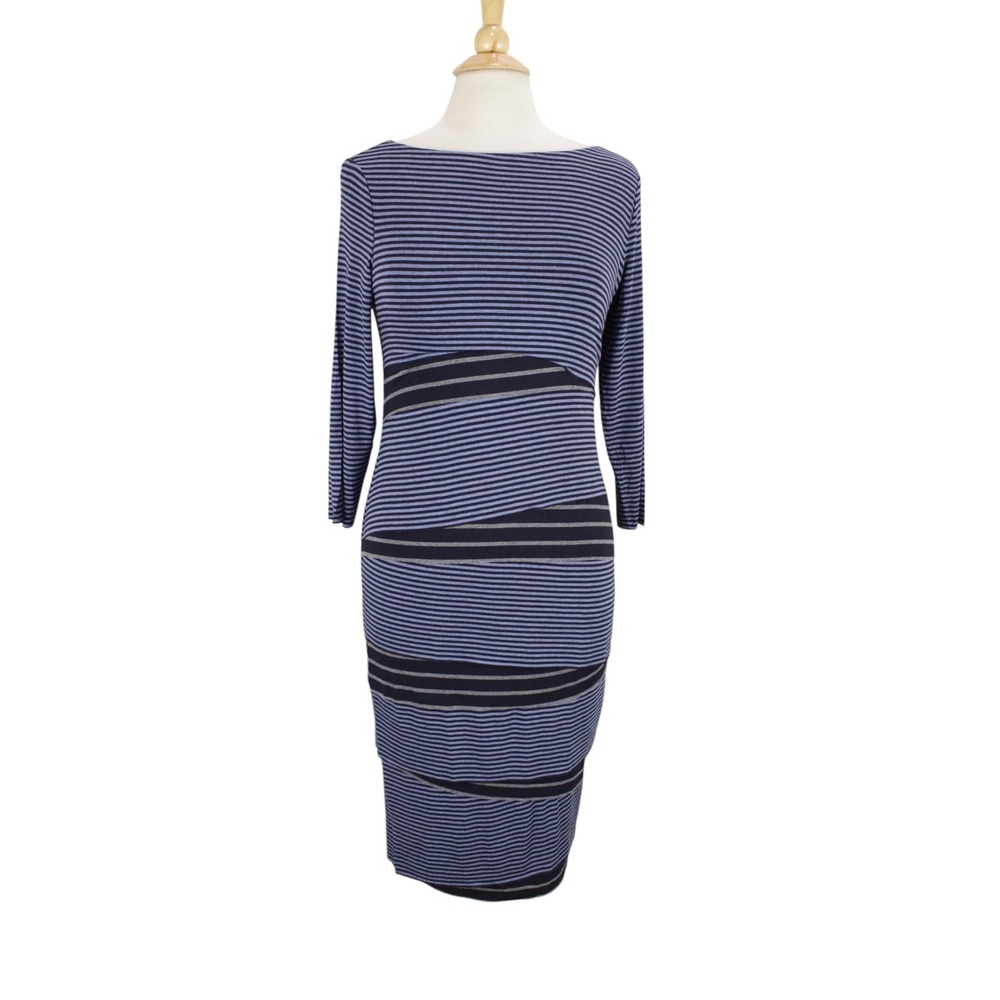 NWT Anthropologie Bailey 44 Beryl Bandage Dress XL Blue‎ Striped Jersey Layered - Picture 4 of 16